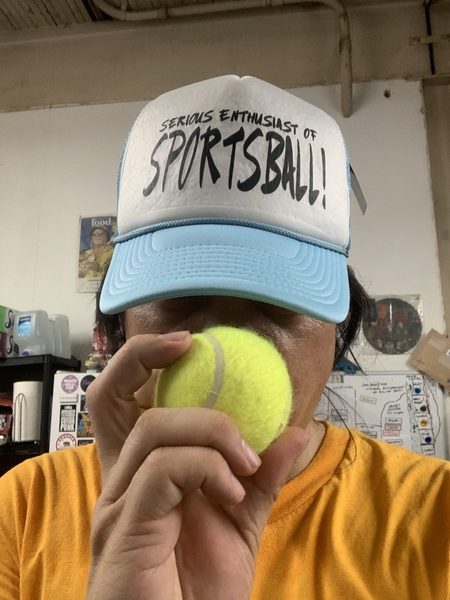 Sportsball novelty trucker hat